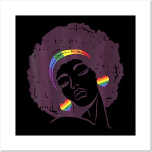 Lgbt Black Woman Rainbow Gay Pride Lgbt Girls Posters and Art